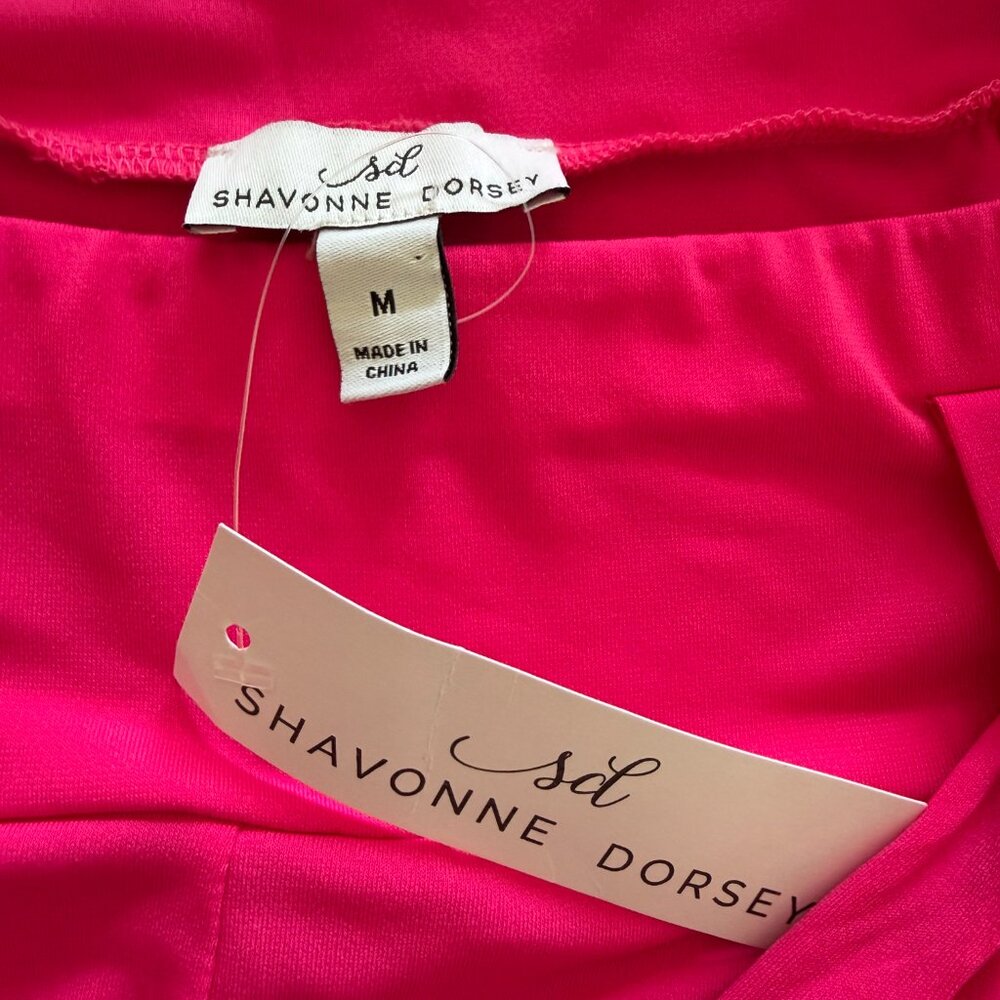 NWT Bright Pink Knit Pant with Side Slit and Tie Hem Ballon Pants - Picture 14 of 15